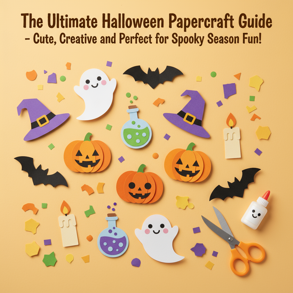 Cute Halloween Papercraft Cutouts for DIY Decorations