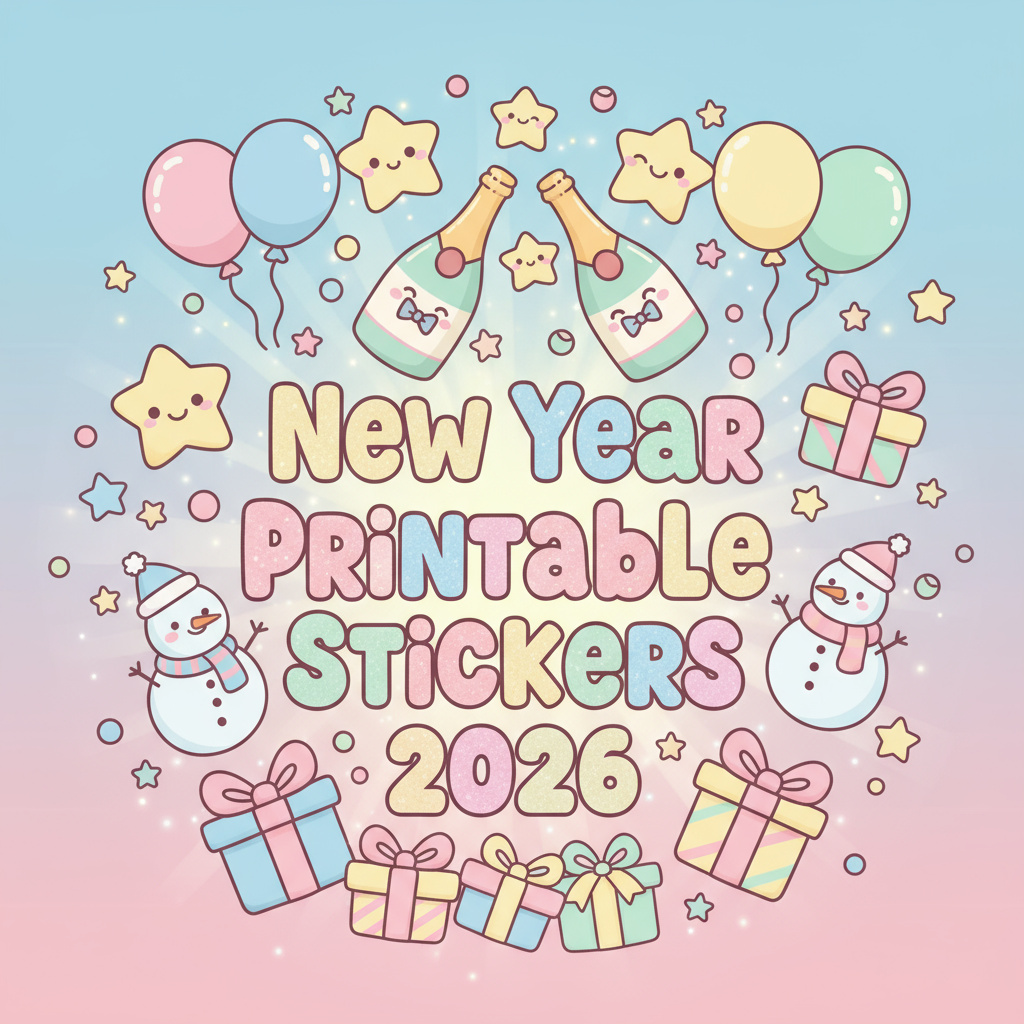 Adorable New Year Printable Stickers for 2026 – Fun Crafts & Party Décor Ideas